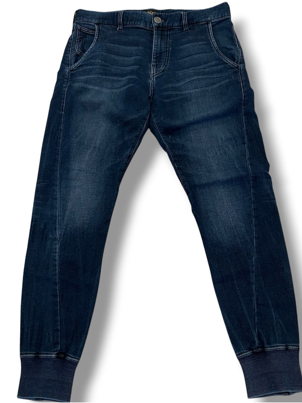 True Religion Men's Indigo Knit Denim
Joggers Slim Fit Blue Size 31